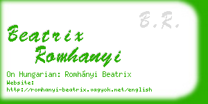 beatrix romhanyi business card