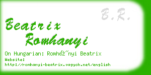 beatrix romhanyi business card